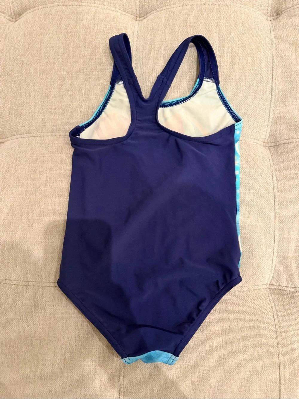 Speedo Navy Blue and White Kids Swimwear